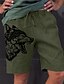 cheap Men&#039;s Shorts-Men&#039;s Straight Shorts Elastic Waist Print Designer Stylish Casual / Sporty Sports Outdoor Daily Cotton Blend Comfort Breathable Graphic Prints Wolf Mid Waist Hot Stamping Army Green S M L