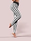 billige Leggings-Dame Strømpebukse Normal Polyester Stripe Svart Avslappet / Sportslig Medium Midje Ankel-lengde Yoga- og dansesko Helg Sommer Vår &amp; Vinter
