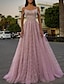 Χαμηλού Κόστους Φορέματα Χορού Αποφοίτησης-Γραμμή Α Φανταχτερό Φουσκωμένος Χοροεσπερίδα Γενέθλια Φόρεμα Λεπτές Τιράντες Αμάνικο Ουρά Με πούλιες με Πούλιες 2022