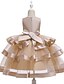 cheap Dresses-Kids Little Girls&#039; Dress Solid Colored Flower Tulle Dress Wedding Birthday Patchwork Bow Blue Pink Wine Midi Sleeveless Princess Cute Dresses Children&#039;s Day Fall Spring Slim 3-10 Years