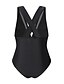 cheap One-piece swimsuits-Women&#039;s Swimwear One Piece Monokini Bathing Suits Normal Swimsuit Lace Slim Solid Color Black Halter Bathing Suits Sports Active Basic / Sexy / New / Padless