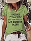 cheap Tees &amp; T Shirts-Women&#039;s T shirt Tee Text Casual Weekend Short Sleeve T shirt Tee Round Neck Print Basic Essential Green Blue Gray S