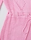 baratos vestidos lisos-Mulheres Vestido de verão Cobertura Superdimensionado Crochê Férias Esportes Manga Longa Vermelho Vinho Lago Verde Preto Cor