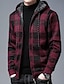 billige cardigan sweater til mænd-Herre Strikke Overdimensionerede Ternet Aftæpning Basale Daglig Nytår Tøj Forår Efterår vinter Rød S M L