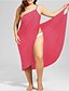 voordelige Dameskleding-vrouwen v-hals strand jurk band backless badpak effen gekleurde vrouwelijke korte wrap cover up