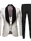 cheap Tuxedo Suits-Derby White Yellow Pink Men&#039;s Prom Suits Party Prom Tuxedos 3 Piece Jacquard Shawl Collar Tailored Fit Single Breasted One-button 2024