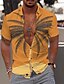 cheap Men&#039;s Printed Shirts-Men&#039;s Summer Hawaiian Shirt Shirt Print Aloha Coconut Tree Turndown Street Casual Button-Down Print Short Sleeve Tops Designer Casual Fashion Hawaiian Yellow