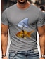 ieftine Tricou grafic pentru bărbați-Animal Pești Pește de aur rechin Albastru și Alb Alb+Roșu Negru Cămașă Tricou Bărbați Grafic Amestec Bumbac Cămaşă Casual Noutăți Cămașă Manșon scurt Tricou confortabil Vară Îmbrăcăminte de designer