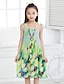 Χαμηλού Κόστους Καθημερινά φορέματα-Παιδιά Λίγο Κοριτσίστικα Φόρεμα Φλοράλ Φόρεμα με λεπτή τιράντα Καθημερινά Διακοπές Παραλία Στάμπα Πράσινο του τριφυλλιού Λευκό Μαύρο Βαμβάκι Ως το Γόνατο Αμάνικο Βασικό Καθημερινό Διακοπές Φορέματα
