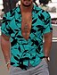 cheap Hawaiian Shirts-Men&#039;s Summer Hawaiian Shirt Shirt Print Graphic Patterned Hawaiian Aloha Leaves Design Turndown Street Casual Button-Down Print Short Sleeve Tops Designer Casual Fashion Breathable White Blue Purple