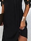 Χαμηλού Κόστους απλά φορέματα-Γυναικεία Καθημερινό φόρεμα Κοντομάνικο φόρεμα Φόρεμα ριχτό Μίνι φόρεμα Μαύρο Κοντομάνικο Μονόχρωμες Σουρωτά Άνοιξη Καλοκαίρι Λαιμόκοψη V Μοντέρνα Καθημερινά Σαββατοκύριακο 2023 Τ M L XL XXL 3XL