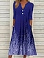 cheap Casual Dresses-Women&#039;s A Line Dress Midi Dress Blue Gray Wine Royal Blue Half Sleeve Floral Ruched Print Spring Summer V Neck Casual Classic 2022 S M L XL XXL 3XL