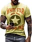 cheap Men&#039;s 3D T-shirts-Men&#039;s T shirt 3D Print Graphic Star Letter Crew Neck Street Casual Print Short Sleeve Tops Basic Fashion Classic Comfortable Green Blue Yellow / Sports / Summer