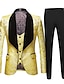 ieftine Costume de tuxedo-derby alb galben roz costume de bal pentru bărbați smoking de bal pentru petrecere 3 piese jacquard guler șal croit croit la un singur piept cu un singur buton 2024