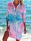preiswerte Blusen und Hemden für Damen-Damen Hemd Bluse Graphic Blatt Tier Festtage Bedruckt Hellgrün Langarm Strassenmode Hawaiianisch Brautkleider schlicht V Ausschnitt Frühling Herbst