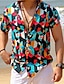 cheap Hawaiian Shirts-Men&#039;s Summer Hawaiian Shirt Shirt Lattice Turndown Street Casual Button-Down Print Tops Designer Casual Fashion Breathable Rainbow
