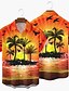 cheap Hawaiian Shirts-Men&#039;s Summer Hawaiian Shirt Shirt Graphic Prints Turndown Street Casual 3D Button-Down Tops Designer Casual Fashion Breathable Yellow Royal Blue Rainbow