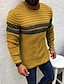 cheap Men&#039;s Clothing-Men&#039;s Sweater Pullover Bishop Sleeve Color Block Round Neck Medium Fall &amp; Winter Black White Yellow