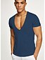 cheap Men&#039;s Clothing-Men&#039;s T shirt Basic V Neck Medium Spring, Fall, Winter, Summer Blue White Black Grey Red