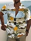 cheap Men&#039;s Printed Shirts-Men&#039;s Shirt Print Coconut Tree Turndown Street Casual Button-Down Print Short Sleeve Tops Casual Fashion Designer Hawaiian White