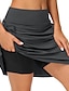 cheap Women&#039;s Golf Clothing-Women&#039;s Tennis Skirts Golf Skirts Yoga Skirt Side Pockets 2 in 1 Sun Protection Tummy Control Butt Lift High Waist Yoga Fitness Gym Workout Skort Bottoms Black White Red Spandex Sports Activewear