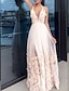 billiga Balklänningar-a-line aftonklänning festklänning blommig klänning hemkomst bröllop gäst golvlängd kortärmad v-ringad tyll med draperingar 2024