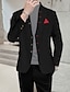 Недорогие Блейзер и куртка-Мужской спортивный повседневный пиджак обычного кроя, однотонный, черный, белый, красный, темно-синий, хаки, 2024
