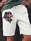 cheap Casual Shorts-Men&#039;s Straight Shorts Elastic Waist Print Designer Stylish Casual / Sporty Sports Outdoor Daily Cotton Blend Comfort Breathable Graphic Prints Eagle Mid Waist Hot Stamping White S M L