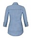 voordelige Damesblouses en -shirts-Dames Blouse Overhemd blauw Effen nappi Zak Lange mouw Dagelijks Weekend Streetwear Casual Overhemdkraag Normaal Denim S