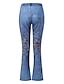 economico Pantaloni da donna-Per donna Jeans Zampa di elefante Finto denim Stampa Vita alta Lunghezza intera 1 Autunno inverno