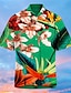 cheap Hawaiian Shirts-Men&#039;s Shirt Print Floral Turndown Street Casual Button-Down Print Short Sleeve Tops Casual Fashion Designer Hawaiian Green