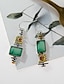 זול עגילים-עגילים לנשים וינטג&#039; ואופנה בסגנון רחוב עם מרקם גיאומטריה / ירוק / לבוש יומיומי / אביב / קיץ / סתיו / חורף