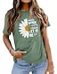 cheap Women&#039;s T-shirts-Women&#039;s T shirt Basic Print Flower / Floral Basic Round Neck T-shirt Sleeve Standard Summer pea green Black Blue Dark Red Dark Pink