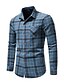 cheap Flannel Shirts-Men&#039;s Shirt Flannel Shirt Plaid Turndown Blue Light Brown Brown Long Sleeve Outdoor Street Button-Down Tops Fashion Casual Breathable Comfortable