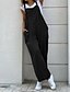 cheap Pants-Women&#039;s Pants Trousers Overalls Dungarees Linen / Cotton Blend Green Gray Black Slouch Mid Waist Baggy Daily Weekend Full Length Plain Breathable S M L XL XXL / Loose Fit