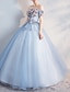 Χαμηλού Κόστους Φορέματα Δεκάτων Πέμπτων Γενεθλίων-Βραδινή τουαλέτα Φορέματα χορού Λουλουδάτο Φόρεμα Κουινσανέρα Χοροεσπερίδα Μακρύ Κοντομάνικο Ώμοι Έξω Polyester με Διακοσμητικά Επιράμματα Καθαρό Χρώμα 2024
