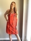 cheap Best Selling Dress-Women&#039;s Knee Length Dress Strap Dress Orange Sleeveless Print Striped Tie Dye V Neck Spring Summer Party Party Stylish Casual 2022 S M L XL XXL 3XL / 3D Print