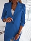 cheap Women&#039;s Blazer&amp;Suits-Women&#039;s Blazer Outdoor Street Daily Spring Summer Regular Coat Regular Fit Breathable Casual Jacket Long Sleeve Solid Color Slim Fit Blue Wine Dark Navy
