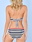 cheap Swimwear-Women&#039;s Swimwear Bikini 2 Piece Normal Swimsuit High Waisted Striped Navy Blue Padded V Wire Bathing Suits Sports Vacation Sexy / New