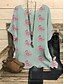cheap Best Selling Plus Size-Women&#039;s Blouse Henley Shirt Shirt Floral Floral Animal Round Neck Print Casual Beach Tops Green Black Purple / 3D Print