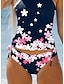 cheap Tankinis-Women&#039;s Normal Swimwear Tankini 2 Piece Bathing Suits Swimsuit Halter 2 Piece Modest Swimwear Floral Floral Print Vacation Beach Wear Bathing Suits