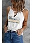 cheap Tank Tops &amp; Camis-Women&#039;s Tank Top Graphic Patterned Letter Casual Weekend Tank Top Camis Sleeveless Cut Out Print V Neck Casual Streetwear Green White Black S