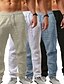 cheap Linen Pants-Men&#039;s Linen Pants Trousers Elastic Waistband Drawstring with Side Pocket Casual Chino Daily Plain Mid Waist Green White Black S M L