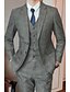 cheap Suits-Gray Men&#039;s Wedding Business / Ceremony / Wedding Suits 3 Piece Patterned Tailored Fit Single Breasted Two-buttons 2023