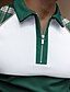 abordables Polo graphique-Homme POLO T Shirt golf Polo quart de zip Bloc de couleur Col rabattu Blanc et vert Plein Air Casual Manches Courtes Zippé Vêtement Tenue Mode Casual Confortable / Plage