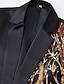 Χαμηλού Κόστους Κοστούμια-μαύρο χρυσό ανδρικό κοστούμι χορού παγιέτες κοστούμια χορού με μοτίβο 2 τεμαχίων με λάμψη και προσαρμοσμένη εφαρμογή μονόστομο με ένα κουμπί 2024