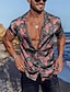 cheap Men&#039;s Printed Shirts-Men&#039;s Summer Hawaiian Shirt Shirt Graphic Patterned Aloha Turndown Street Casual Button-Down Print Short Sleeve Tops Designer Casual Fashion Breathable Black / Red Black / White Gray
