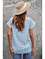 저렴한 블라우스-여성용 블라우스 셔츠 푸른 블러슁 핑크 브라운 플레인 짧은 소매 일상 주말 스트리트 쉬크 캐쥬얼 라운드 넥 보통 S