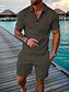 cheap Men&#039;s T shirt and Shorts Set-Men&#039;s Collar Polo Shirt Shorts and T Shirt Set Designer Short Sleeve Floral 3D Print Turndown Casual Daily 2 Piece Zipper Clothing Clothes 2pcs Designer Casual Fashion Black Pink Yellow