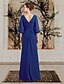 cheap Mother of the Bride Dresses-Sheath / Column Mother of the Bride Dress Plus Size Elegant Jewel Neck Floor Length Chiffon 3/4 Length Sleeve with Pleats Crystal Brooch Side-Draped 2023